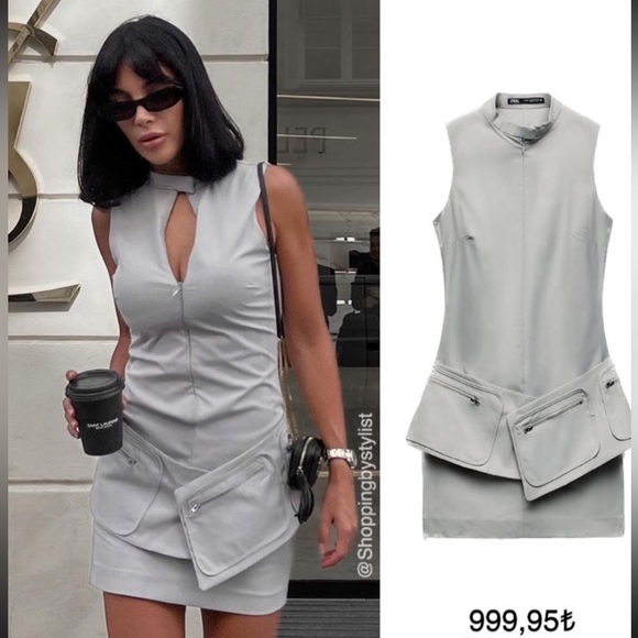 NWOT Zara Belted Shorted Dress with Pockets - Picture 2 of 5